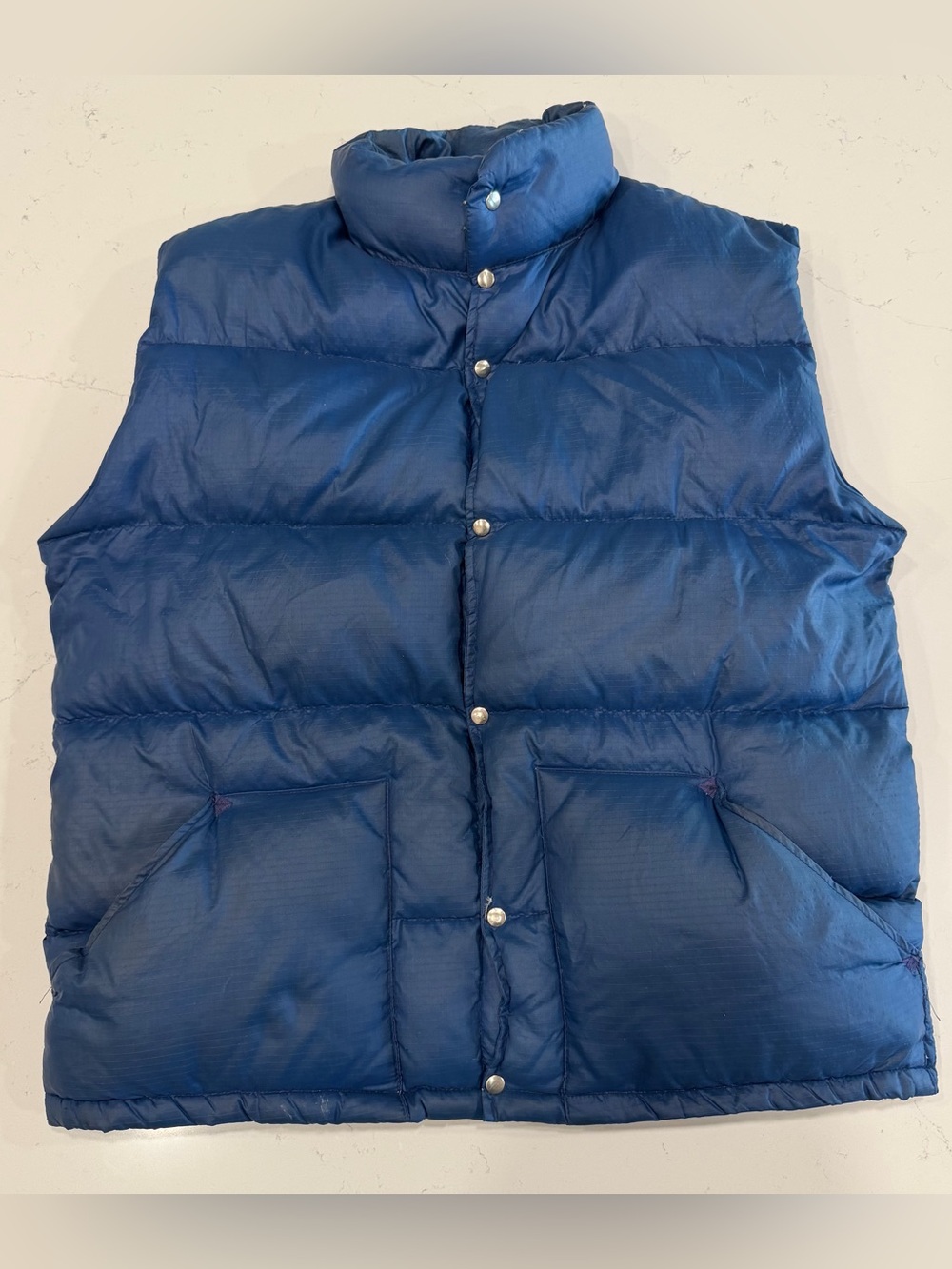 The North Face Men's Vintage Brown Label Blue Quilted Puffer Vest XL
